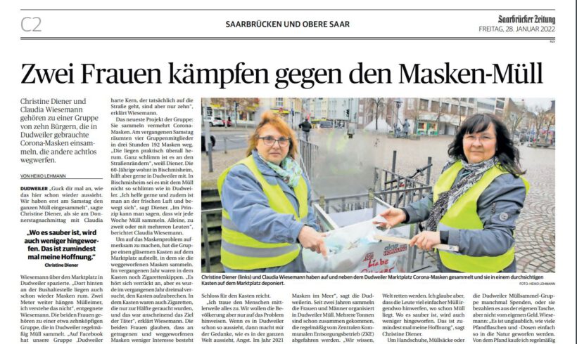 Zwei Frauen kämpfen gegen den Masken-Müll