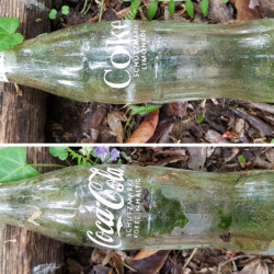 gefunden am 2. Mai 2020 in der Nähe des Sportsheims Hangard
Aufschrift "Coca Cola Schutzmarke kofeeinhaltig" und "Coke Schutzmarke Limonade"
wahrscheinlich aus den 1970ern