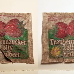 gefunden am 9. Mai 2020 auf dem Strietberg (Schiffweiler)
Plastikverpackung mit vierstelliger Postleitzahl und dem Hinweis "BR Deutschland / W. Germany"
produziert also vor 1990