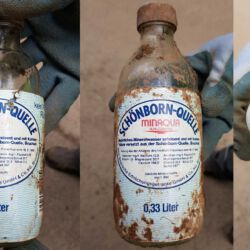 gefunden am 24. Mai 2020 am Rombachaufstieg
Wikipedia sagt dazu: mInAQUA war ein in den 1980er Jahren vertriebenes, mit Kohlensäure versetztes Mineralwasser. Es wurde aus unterschiedlichen Quellen abgefüllt... unter anderem aus der Schönbornquelle. Die letzte Prüfung durch das Institut Fresenius war laut Flasche 1986.