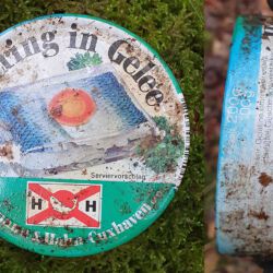 gefunden am 3. Oktober 2020 an der Waldmohrer Straße (Lautenbach)
Hermann & Hahn Hering in Gelee
MHD 31.12.1994