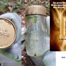 gefunden am 17. Oktober 2020 an der Waldmohrer Straße, Lautenbach
dieses Glas für Instant-Kaffee stammt aus den 1970er Jahren, wie die Werbeanzeige zeigt, danach änderte sich die Glasform