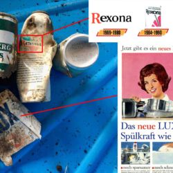 gefunden in KW 10 2021 in Neunkirchen
Karlsbergdose - Alter: Einführung der Marke Ur-Pils 1970 / Dosenform bis ca. Ende 1970er
Rexona - Alter: Verwendung des Logos von 1969 bis 1980