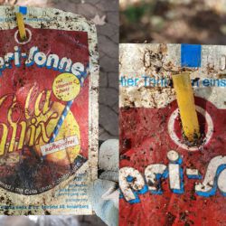 gefunden am 26. Juli 2020 in Schiffweiler am Schiffweiler Mühlbach/Fahrbach
Capri-Sonne Cola-Mix
MHD 08/1990