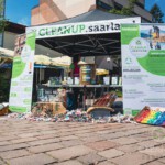 Unser Stand mit reichlich Anschauungsmaterial, Infos und Taschenaschenbechern